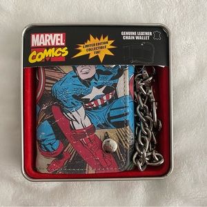 Marvel Captain America Chain Leather Wallet NEW